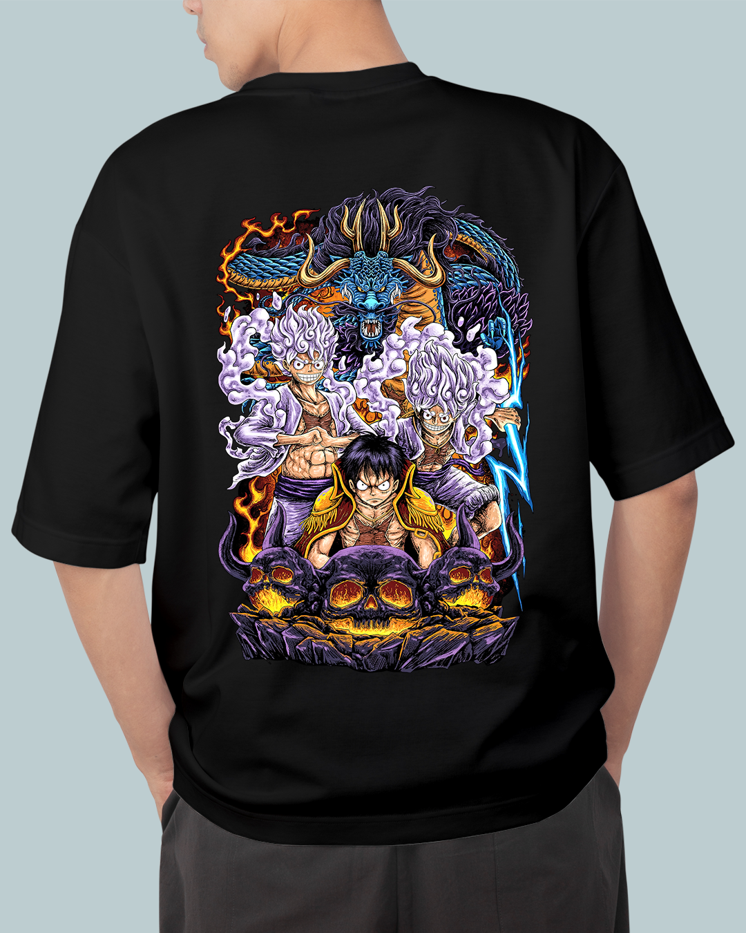Gear 5 Luffy Print Oversized Tshirt