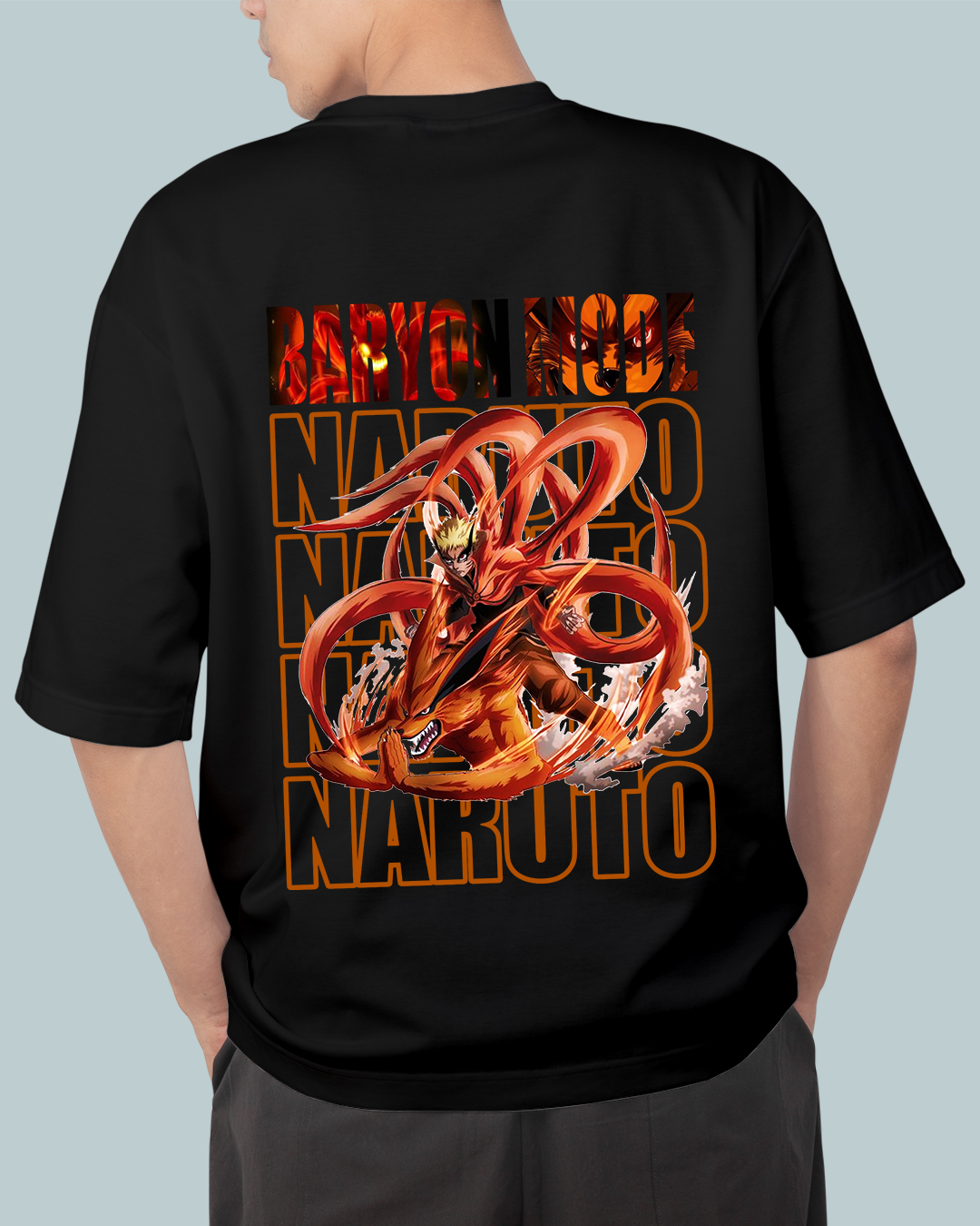 Baryon Mode Naruto Anime Oversized Tshirt