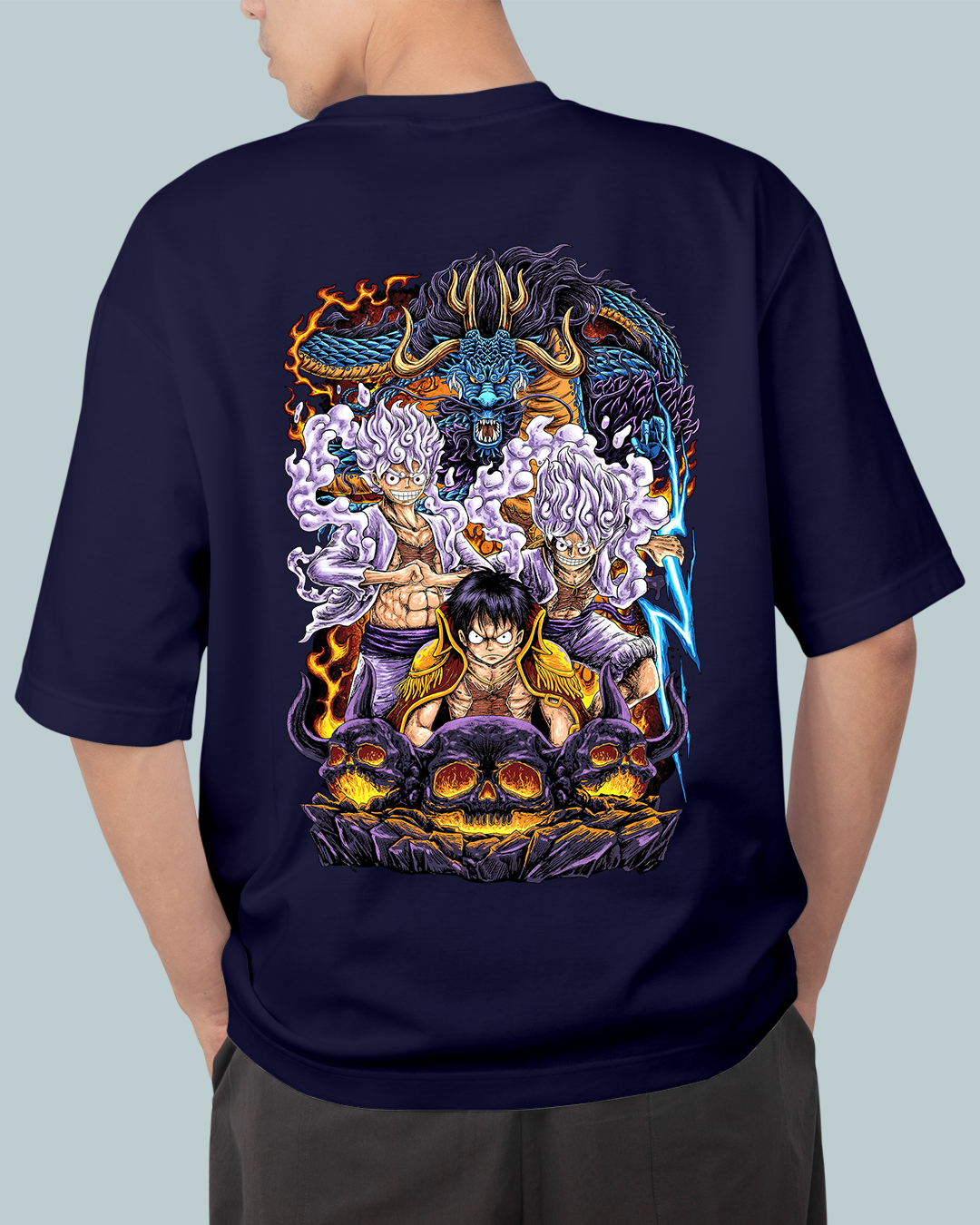 Gear 5 Luffy Print Oversized Tshirt