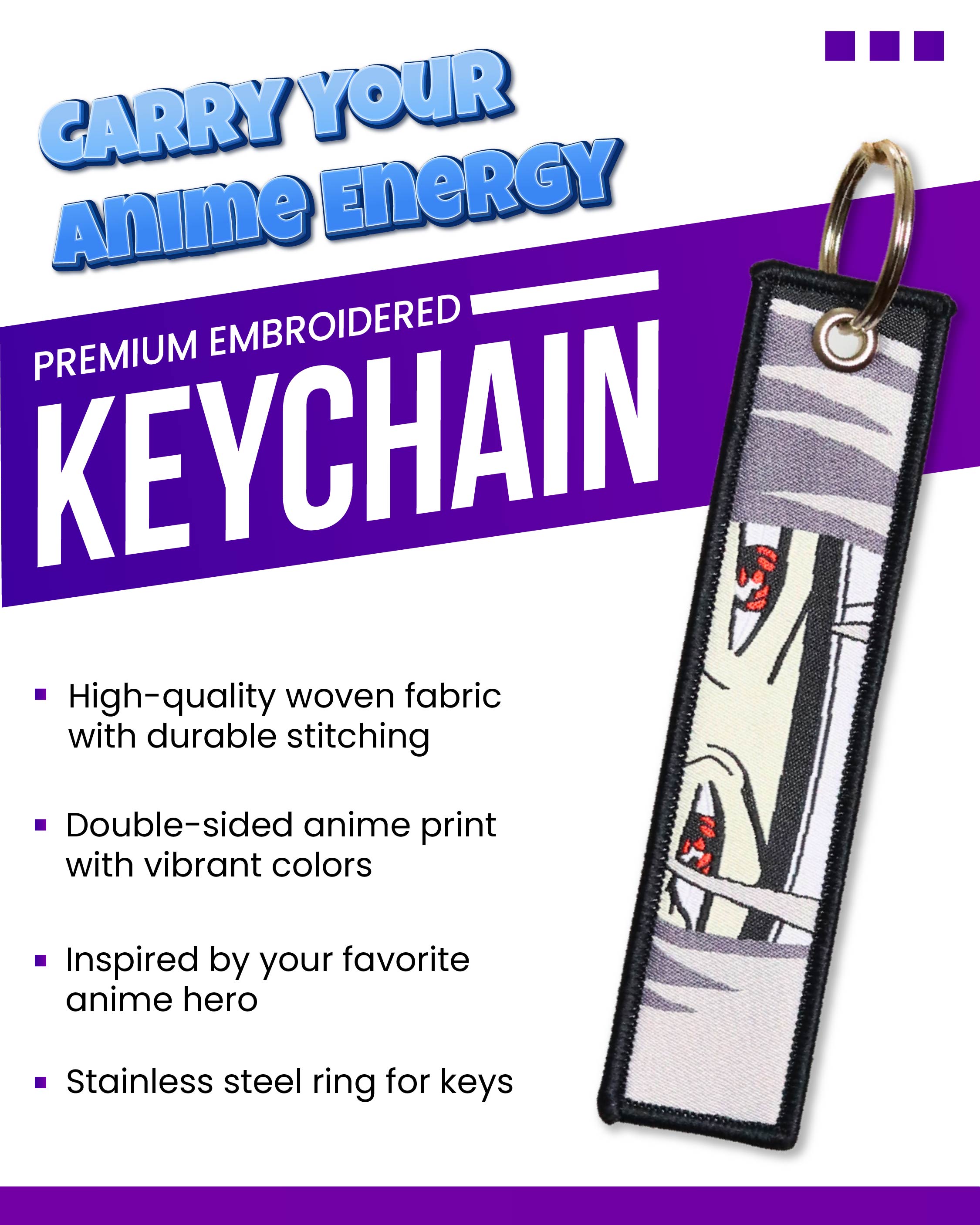 thumbnail image 2 of Naruto Akatsuki Red Cloud Itachi Embroidered Double Sided Keychain Key Tag 2 of 5