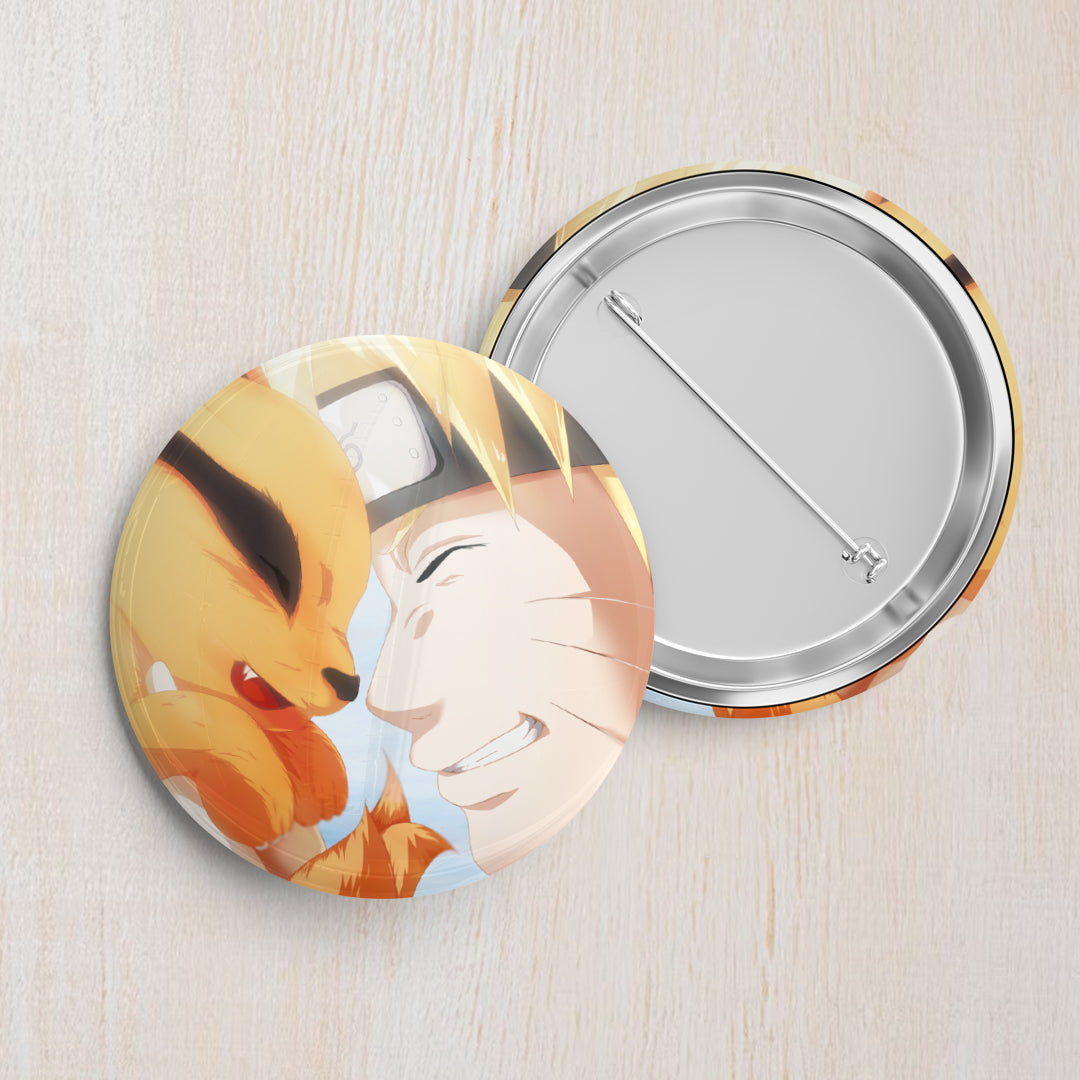 Naruto & Baby Kurama Pin Badges