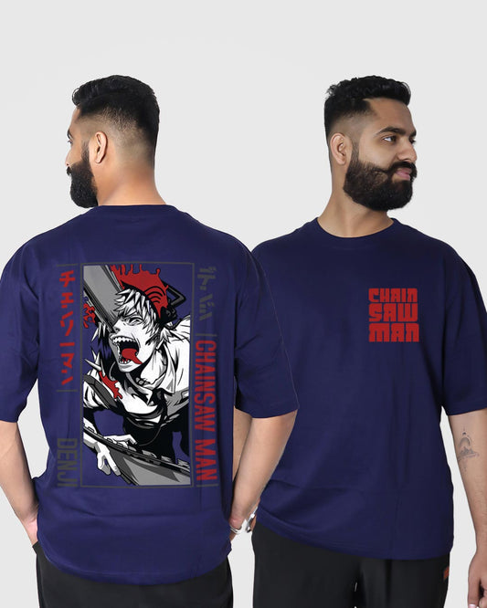 Chainsaw Man Print Anime Oversized Tshirt