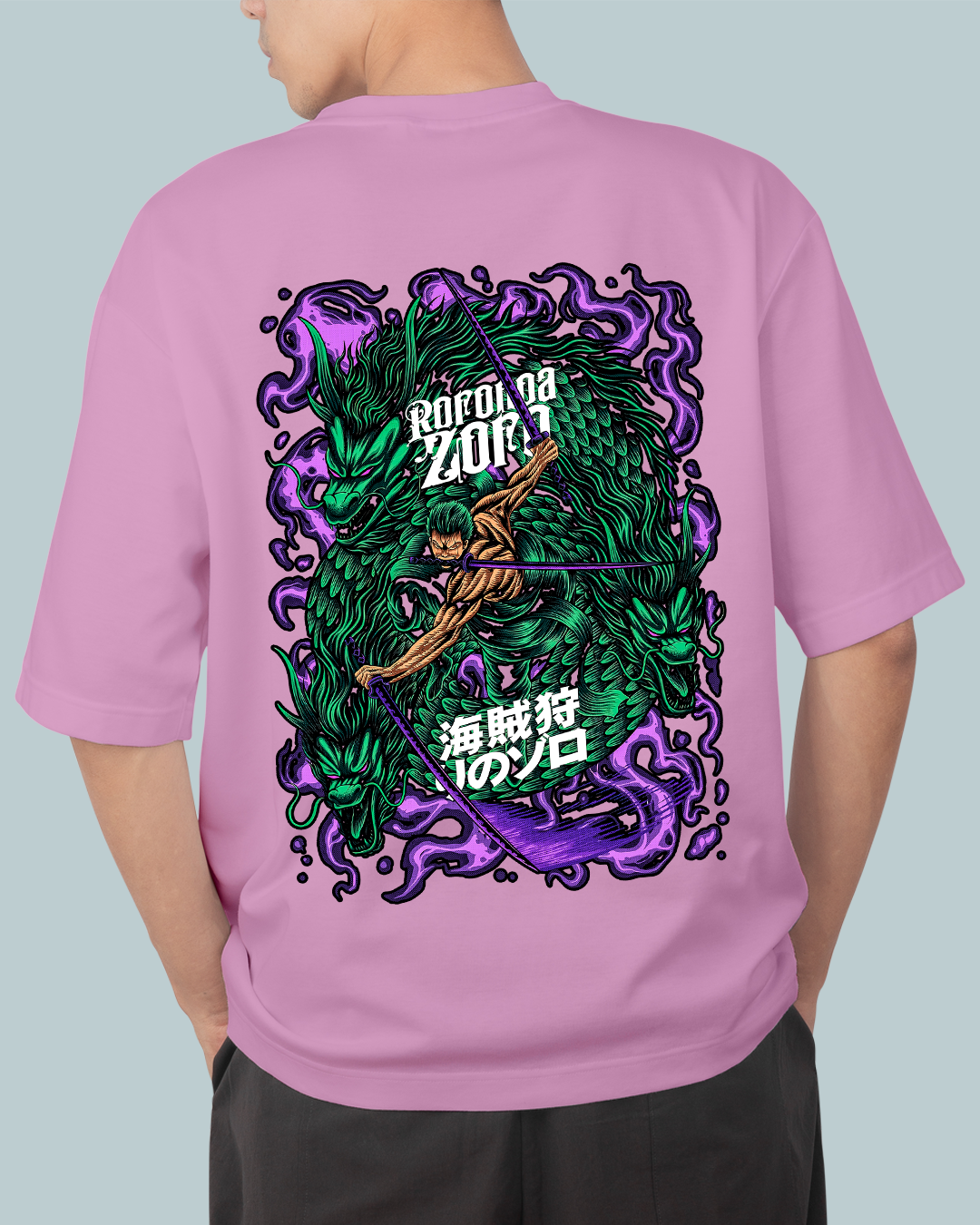 Roronoa Zoro Onepiece Print Oversized Tshirt