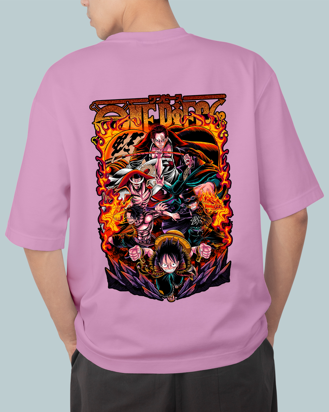 Luffy Onepiece Print Oversized Tshirt