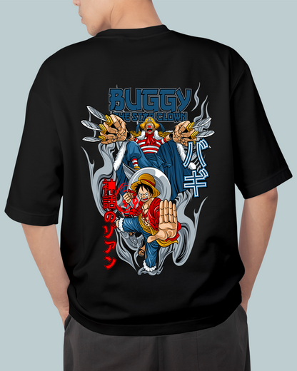 Luffy & Buggy Anime Oversized T Shirt