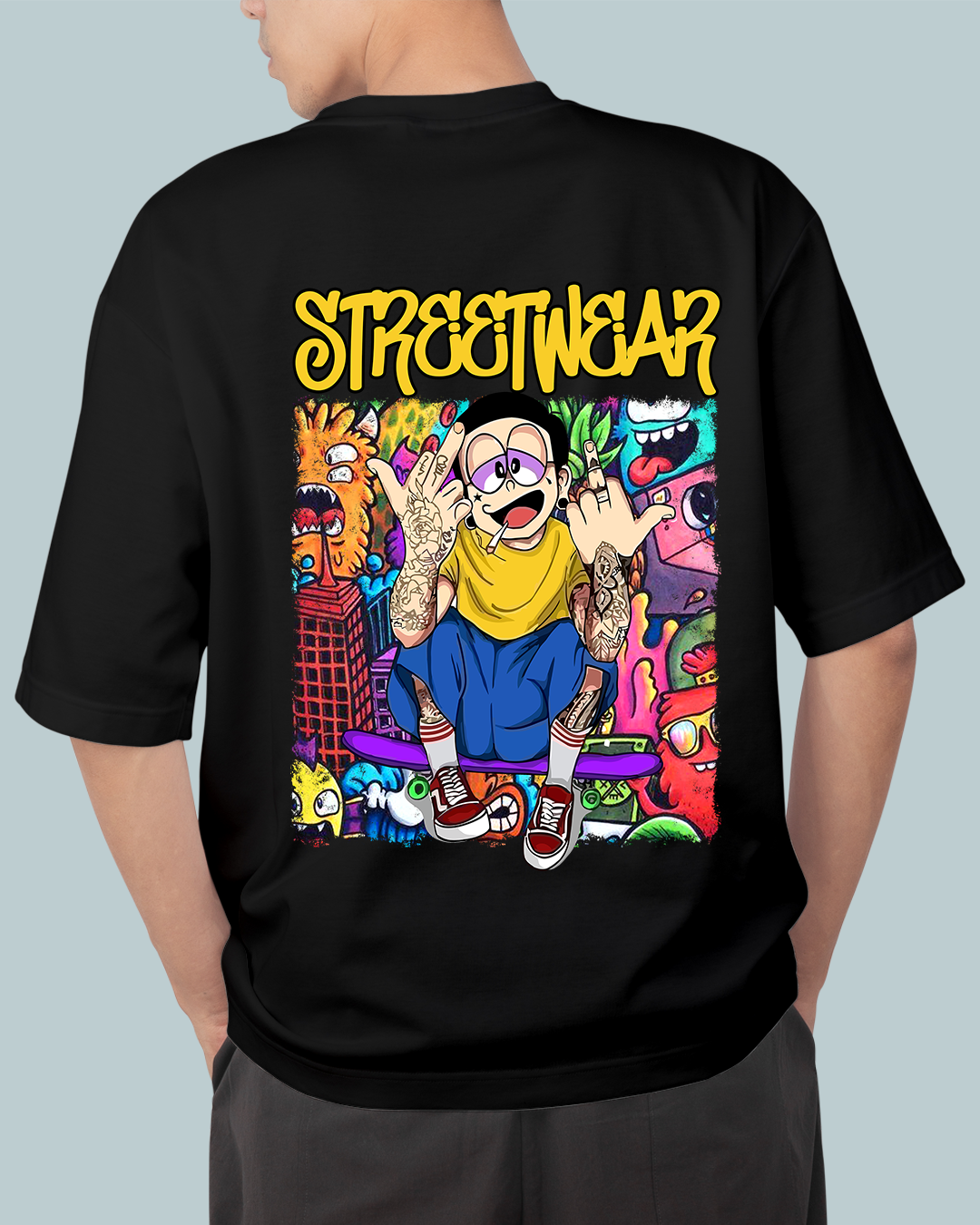 Nobita Cool Streetwear Print Oversized TShirt– Dope Street