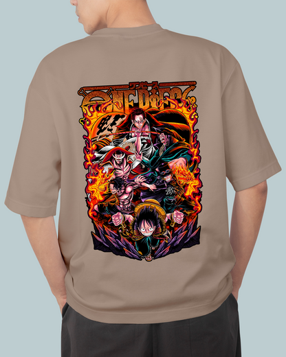 Luffy Onepiece Print Oversized Tshirt