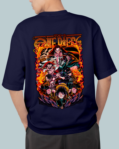 Luffy Onepiece Print Oversized Tshirt