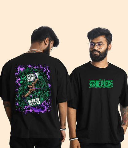 Roronoa Zoro Onepiece Print Oversized Tshirt