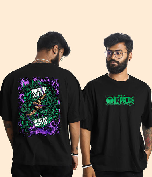 Roronoa Zoro Onepiece Print Oversized Tshirt