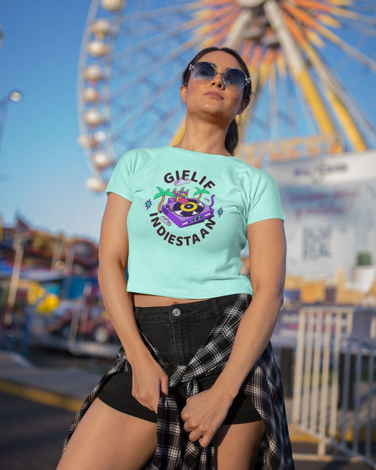Giflif Indiestaan Printed Crop Top